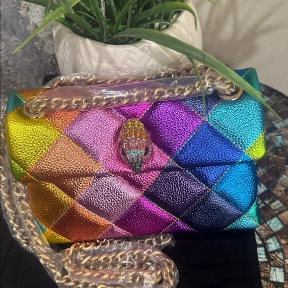 Kurt Geiger Rainbow Quilted Shoulder Bag, Mini - Picture 17 of 17